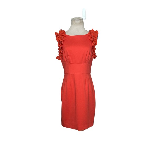 Trina Turk Orange Mina Ruffle Mini Dress Size Small - Picture 10 of 14